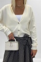 cardigan corto con bottoni gioiello diamond
